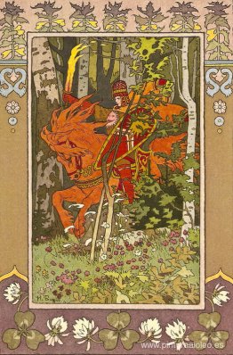 Jinete Rojo. Ilustración para el cuento de hadas "Vasilisa la B Jinete Rojo. Ilustración para el cuento de hadas "Vasilisa la B