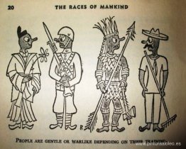 Ilustración para "Las razas de la humanidad" de Ruth Benedict y Ilustración para "Las razas de la humanidad" de Ruth Benedict y