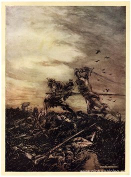 La lucha entre el Rey Arturo y Modred La lucha entre el Rey Arturo y Modred