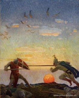 La muerte de Arthur y Mordred. La muerte de Arthur y Mordred.