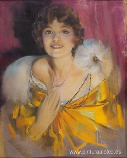 Mujer tocando perlas Mujer tocando perlas