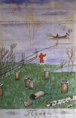 Ilustración para el poema "Abejas" de Nikolay Nekrasov Ilustración para el poema "Abejas" de Nikolay Nekrasov