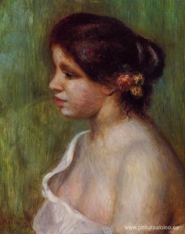 Busto de mujer joven con oreja floreada Busto de mujer joven con oreja floreada