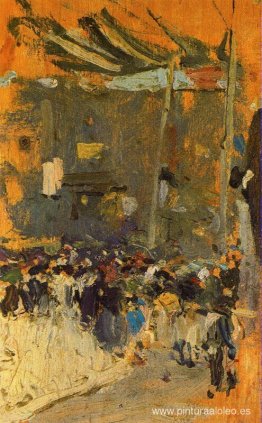 Calle Valencia con toldos Calle Valencia con toldos