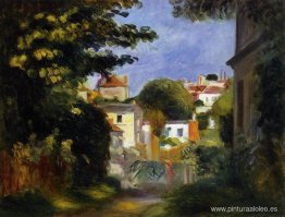 Casa y figura entre los árboles. Casa y figura entre los árboles.