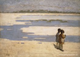 dos niños en la playa dos niños en la playa