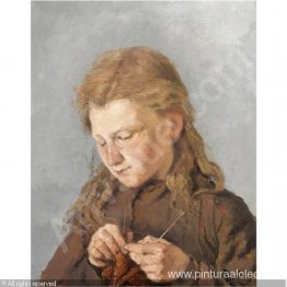 Niña tejiendo Niña tejiendo