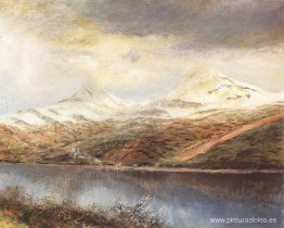 paisaje de montaña con lago paisaje de montaña con lago