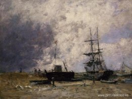 La costa de Trouville, marea baja La costa de Trouville, marea baja