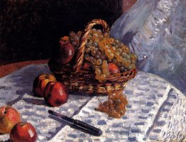 Manzanas y uvas en una cesta Manzanas y uvas en una cesta