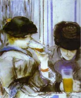 Dos mujeres bebiendo bocks Dos mujeres bebiendo bocks