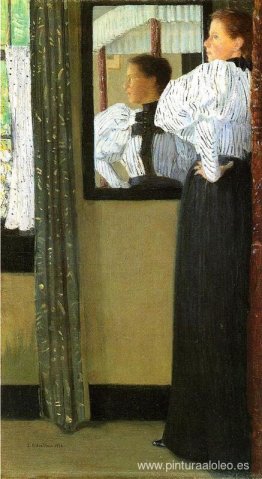 Cara reflejada en un espejo Cara reflejada en un espejo