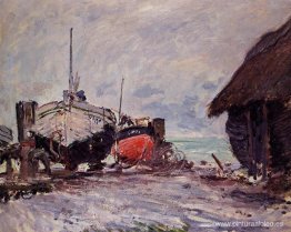 Barcos de pesca en Etretat Barcos de pesca en Etretat