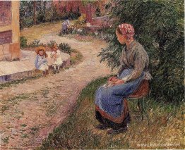 Un sirviente sentado en el jardín de Eragny Un sirviente sentado en el jardín de Eragny