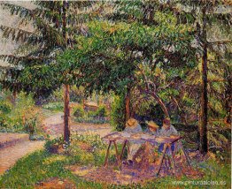 Niños en un jardín en Eragny Niños en un jardín en Eragny