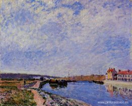 El puerto de barcazas y Saint Mammes El puerto de barcazas y Saint Mammes