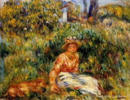 mujer joven, en, un, jardín mujer joven, en, un, jardín