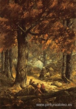 Recolectores de nueces en el bosque Recolectores de nueces en el bosque