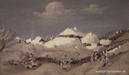 Invierno. Manchas de luz en el techo de la cabaña Invierno. Manchas de luz en el techo de la cabaña