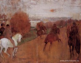 Jinetes en una carretera Jinetes en una carretera