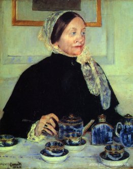 Dama en la mesa de té Dama en la mesa de té