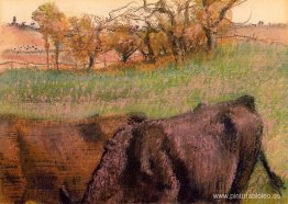 Paisaje. Vacas en primer plano Paisaje. Vacas en primer plano