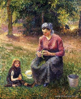 Mujer campesina y niño, Eragny Mujer campesina y niño, Eragny