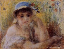 Mujer con sombrero de paja Mujer con sombrero de paja