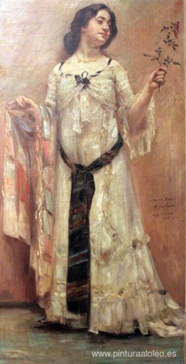 Retrato de Charlotte Berend con vestido blanco Retrato de Charlotte Berend con vestido blanco
