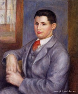 Joven con corbata roja, retrato de Eugene Renoir Joven con corbata roja, retrato de Eugene Renoir