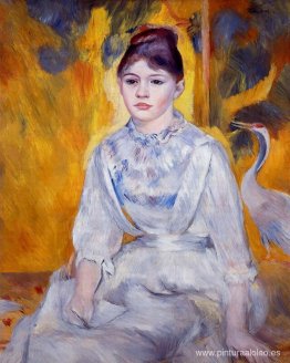 Mujer joven con grúa Mujer joven con grúa