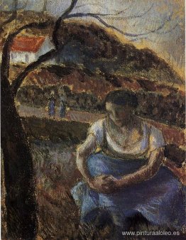 Mujer campesina sentada Mujer campesina sentada