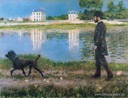 Richard Gallo y su perro en Petit Gennevilliers Richard Gallo y su perro en Petit Gennevilliers