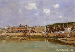 El puerto de Trouville, la plaza del mercado y el ferry El puerto de Trouville, la plaza del mercado y el ferry