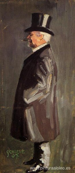 Retrato de Leopold Czihaczek, de perfil mirando hacia la izquier Retrato de Leopold Czihaczek, de perfil mirando hacia la izquier