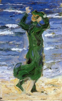 mujer en el viento junto al mar mujer en el viento junto al mar
