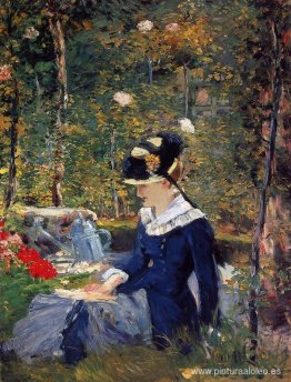 Mujer joven en el jardín. Mujer joven en el jardín.