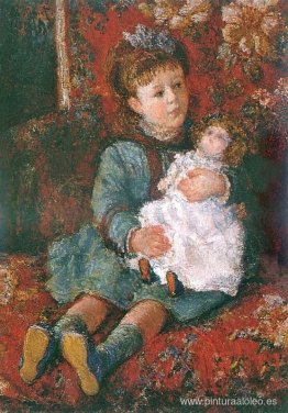 Retrato de Germaine Hoschede con una muñeca Retrato de Germaine Hoschede con una muñeca