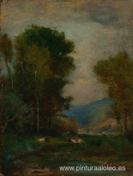 Vacas junto a un arroyo Vacas junto a un arroyo