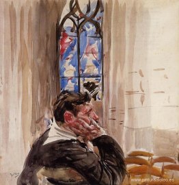 retrato de un hombre en la iglesia retrato de un hombre en la iglesia