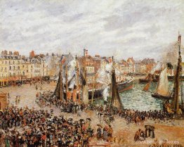El Mercado De Pescado, Dieppe, Tiempo Gris, Mañana El Mercado De Pescado, Dieppe, Tiempo Gris, Mañana