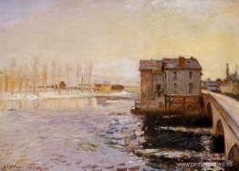 El puente Moret y los molinos bajo la nieve El puente Moret y los molinos bajo la nieve