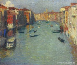 Góndolas en el Gran Canal de Venecia Góndolas en el Gran Canal de Venecia