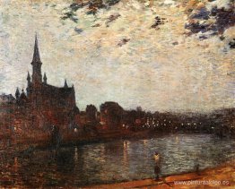 Iglesia de la Santa Cruz en Ixelles de noche Iglesia de la Santa Cruz en Ixelles de noche