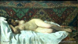 Desnudo con fondo de alfombra Desnudo con fondo de alfombra