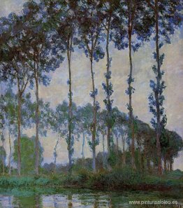 Álamos a orillas del río Epte, tiempo nublado Álamos a orillas del río Epte, tiempo nublado