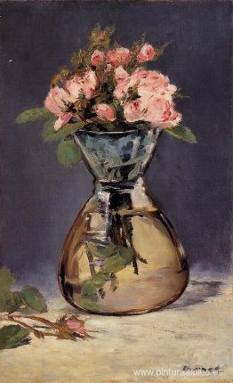 Rosas de musgo en un jarrón Rosas de musgo en un jarrón