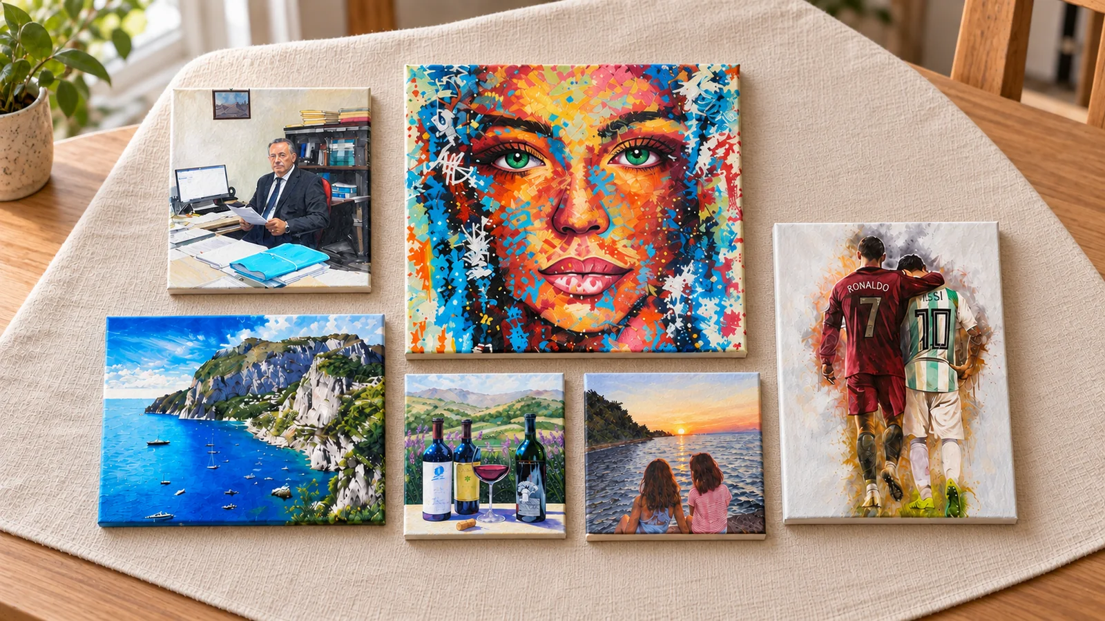 Selección de pinturas personalizadas realizadas a partir de fotos