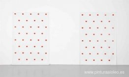 Impresiones de un pincel nº 50 repetidas a intervalos regulares Impresiones de un pincel nº 50 repetidas a intervalos regulares