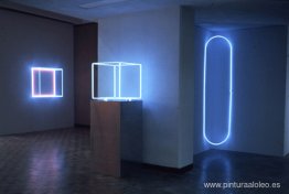 Caja azul fuera de la pared, Caja azul, Neón de esquina interior Caja azul fuera de la pared, Caja azul, Neón de esquina interior